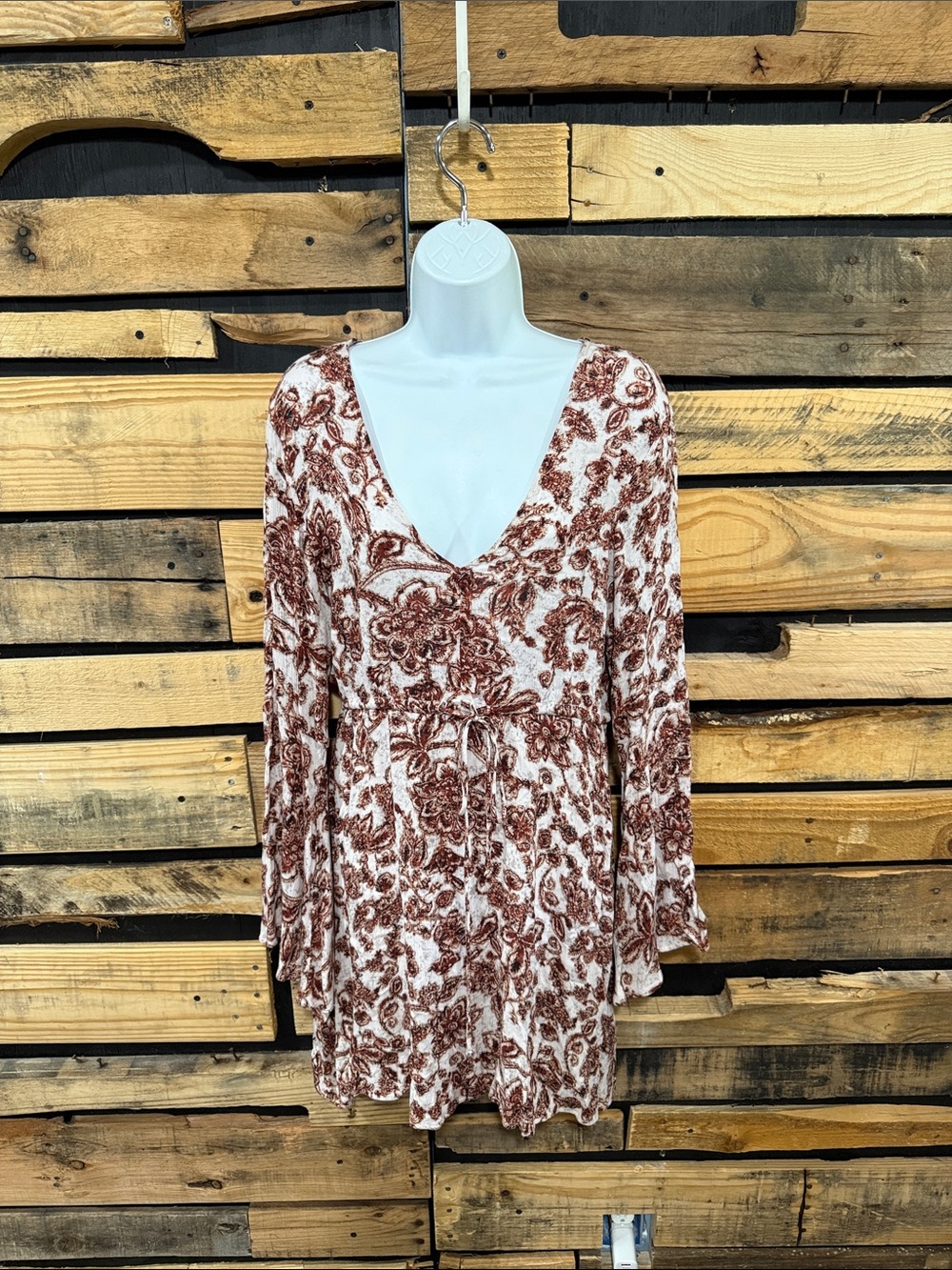 Love Zoe Floral Print Boho Bell Sleeve‎ Dress Size Large